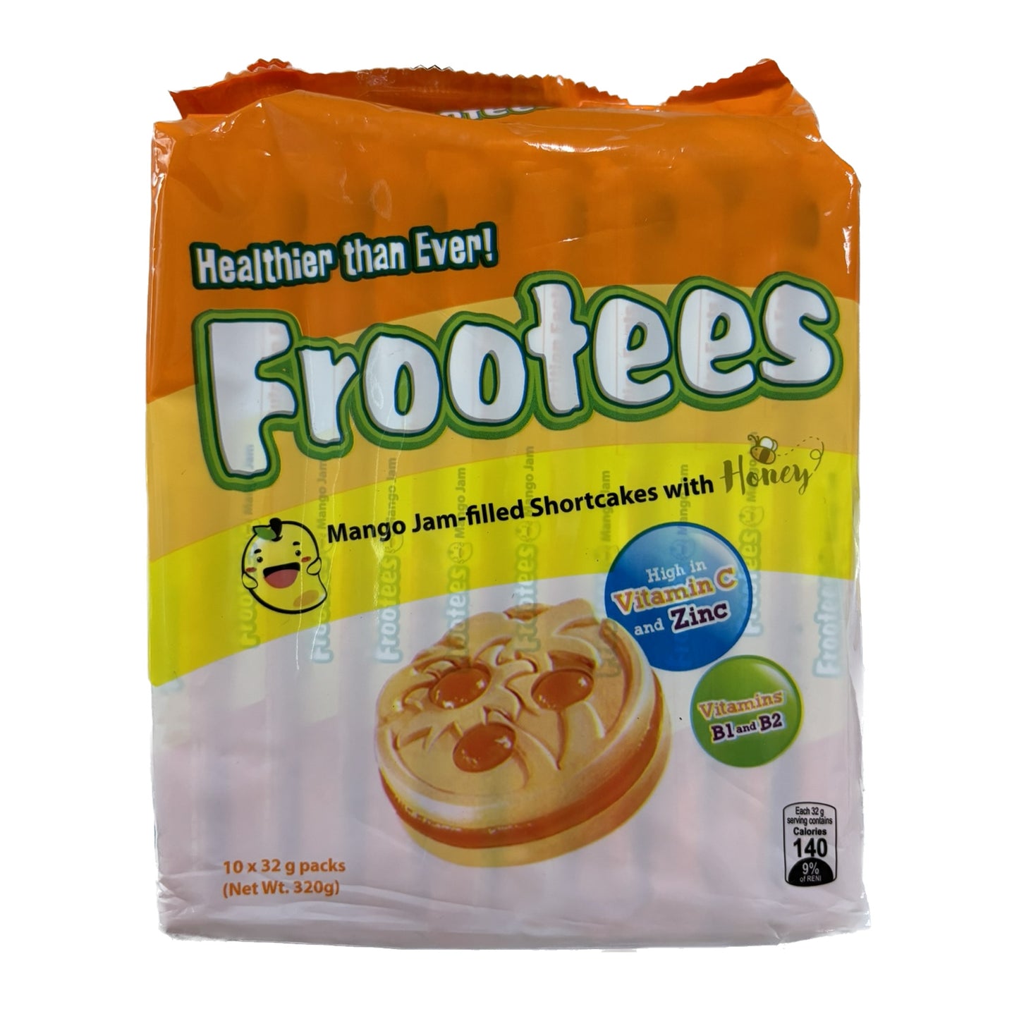 Frootees Orange Jam Filled Shortcakes With Honey 327g X 10 Packs