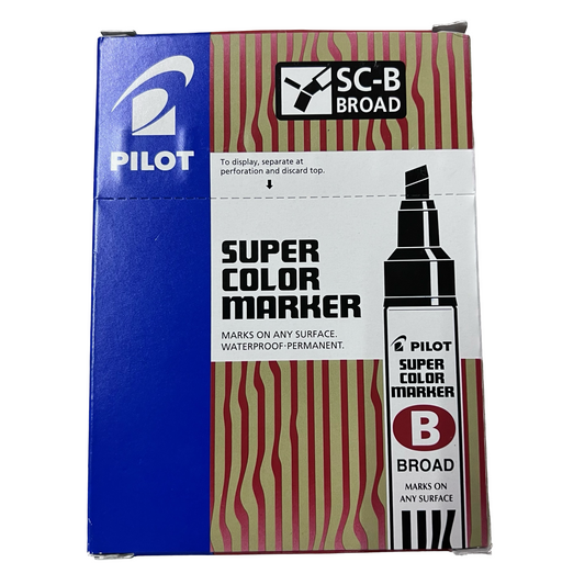 Pilot Super Color Marker Broad (Black, Blue, or Red)