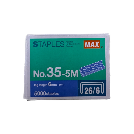 MAX Staples no.35-5M (6mm or 1/4”) (5000 staples)