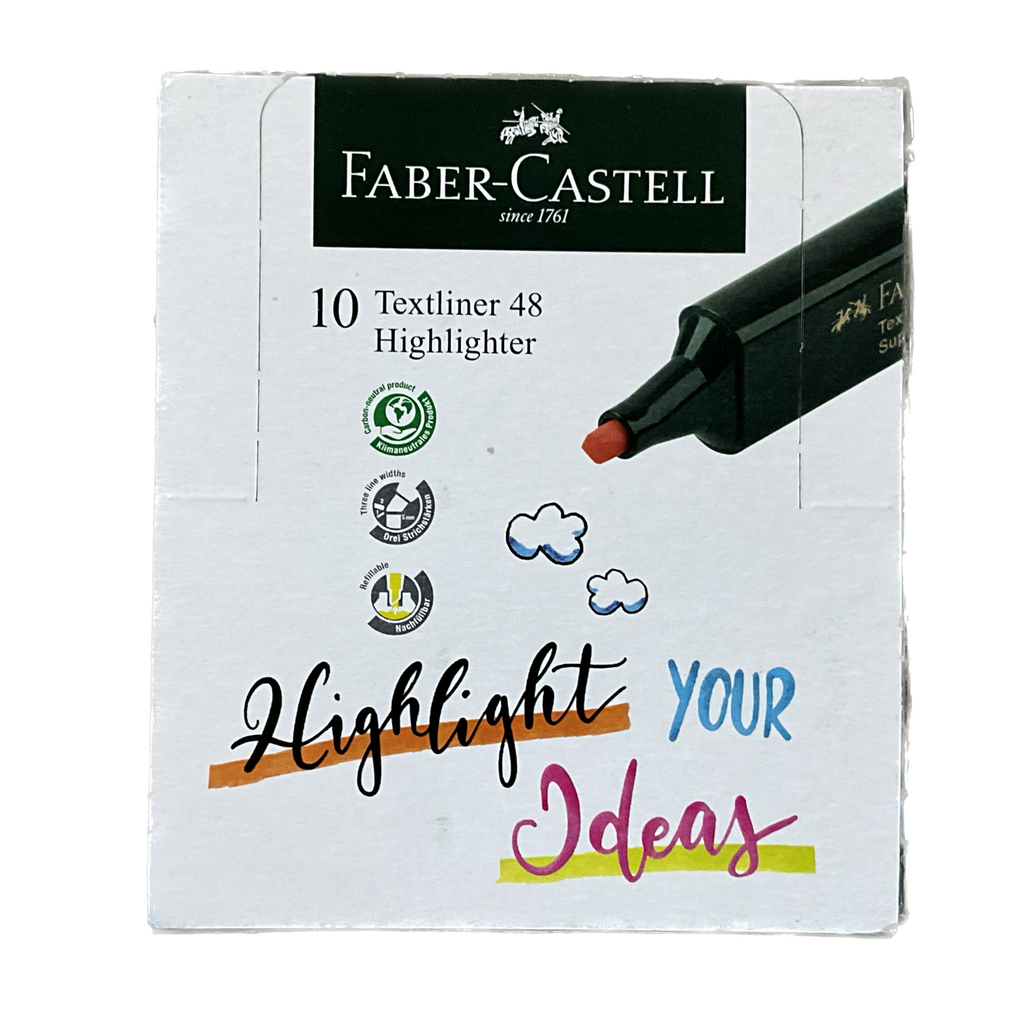 Faber-Castell Highlighter (Orange, Pink, Green, Yellow, or Blue)