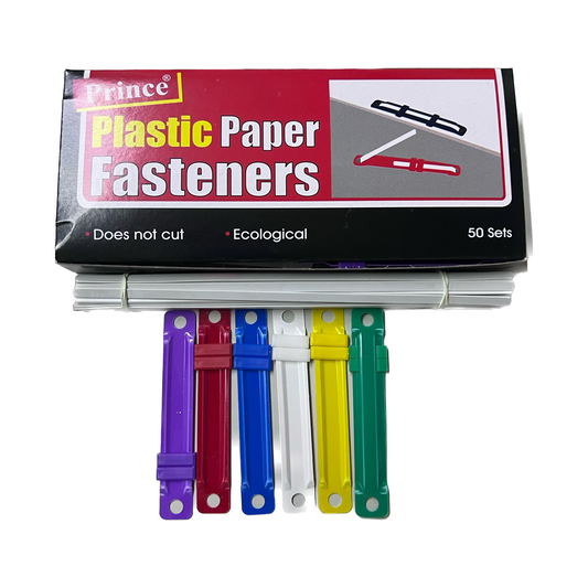 Prince Plastic Paper Fasteners (50 sets)